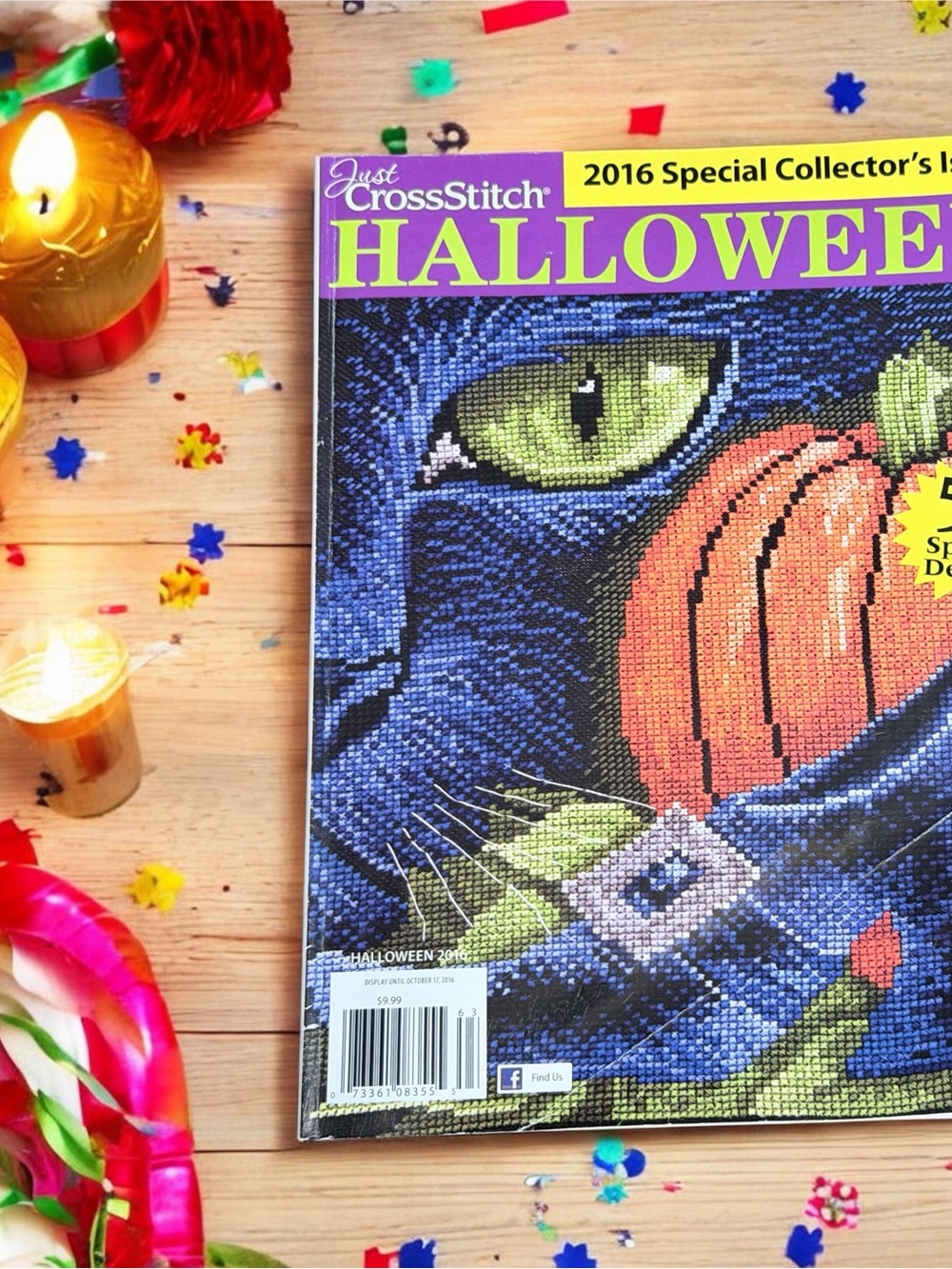 Just CrossStitch Halloween 2016 Special Collector's Issue - Blue Cat & Pumpkin